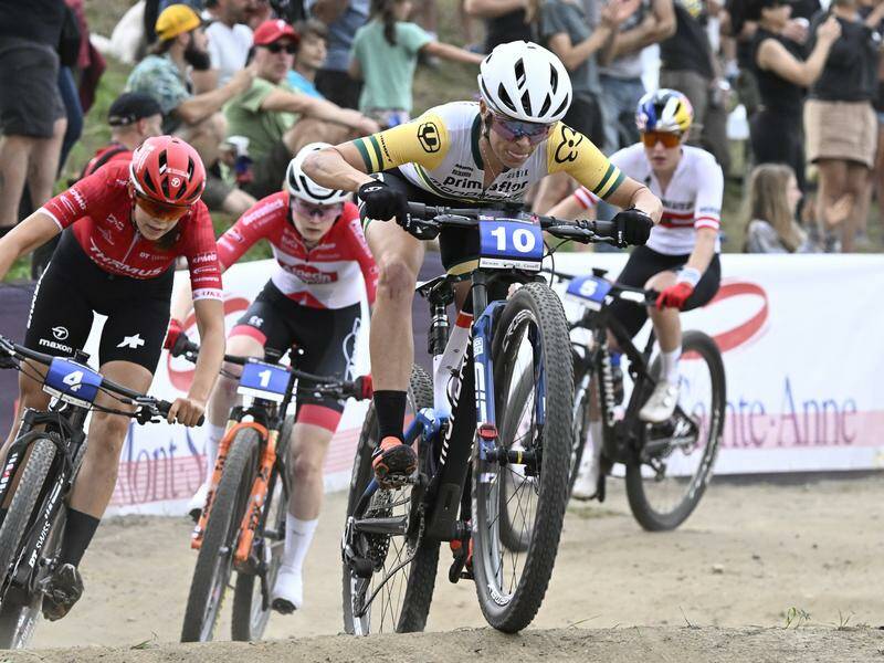 Australian Bec Henderson has finished 13th at the Olympic mountain bike race. Photo: AP PHOTO