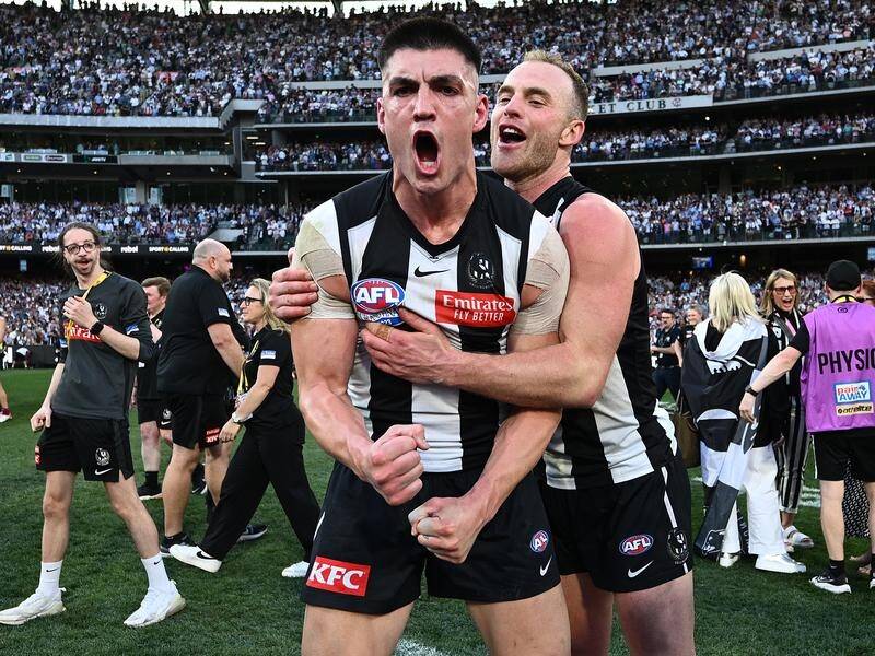 Grand final hero Brayden Maynard insists there are more good times ahead for Collingwood fans. (Joel Carrett/AAP PHOTOS)