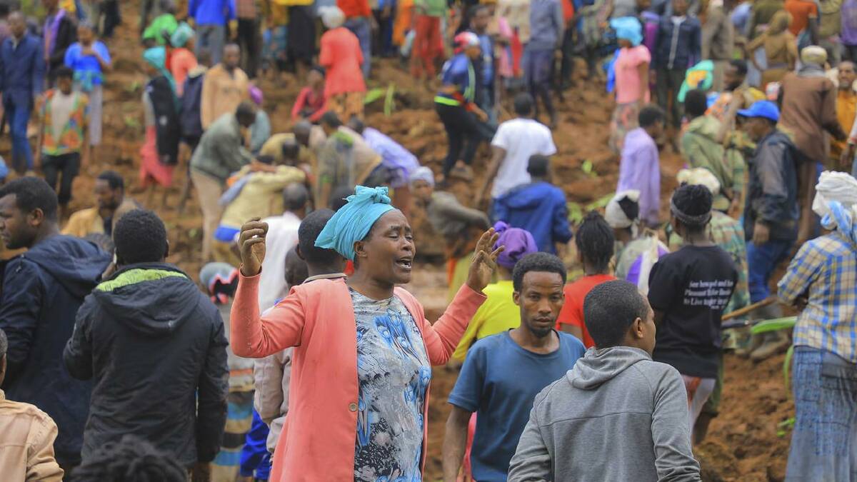 Authorities in southern Ethiopia say they are still recovering bodies after landslides. (AP PHOTO)