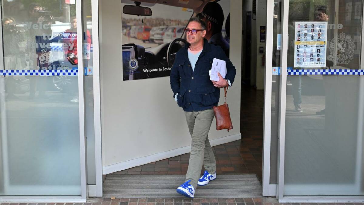 Andrew O'Keefe left Waverley police station after spending the night in custody. (Mick Tsikas/AAP PHOTOS)