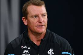 Carlton coach Michael Voss won't listen to any excuses before their clash against Port Adelaide. Photo: Morgan Hancock/AAP PHOTOS