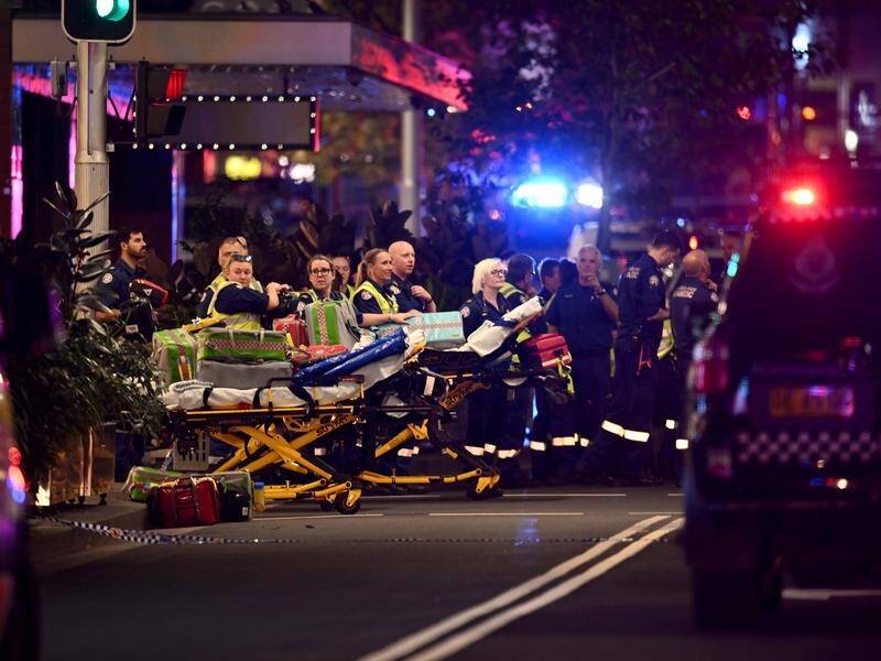 A man has been shot dead by police after six people were fatally stabbed at a busy shopping centre. (Bianca De Marchi/AAP PHOTOS)