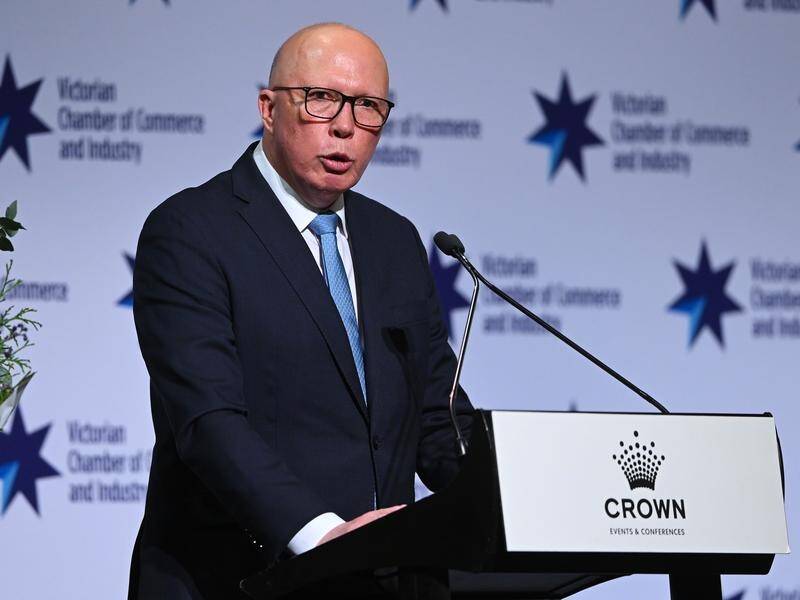 Peter Dutton has flagged a plan to walk away from Australia's 2030 emissions commitment. (James Ross/AAP PHOTOS)
