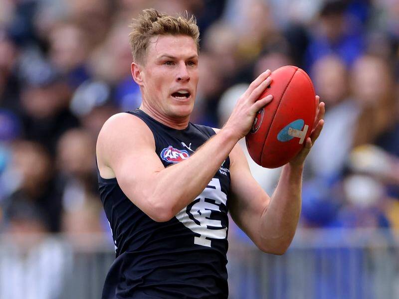 Jack Newnes has been delisted by Carlton, having joined in 2020 after eight seasons at St Kilda. (Richard Wainwright/AAP PHOTOS)