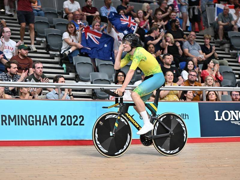 WA cyclist Conor Leahy claimed his fifth consecutive individual pursuit national title. (Will Palmer/AAP PHOTOS)