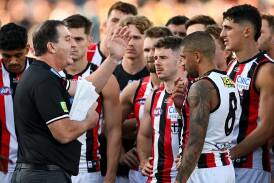 Coach Ross Lyon is keen for his St Kilda side not to become Gold Coast's first away victims. (Michael Errey/AAP PHOTOS)