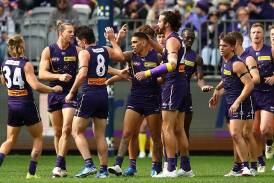 Fremantle have reached the top four with a 50-point win over Melbourne in Perth. Photo: Gary Day/AAP PHOTOS