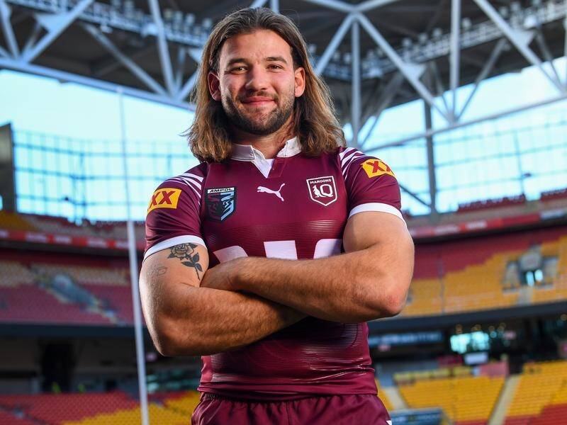 Queensland lock Patrick Carrigan is inspired by the Maroons' legacy of team manager Nate Myles. (Jono Searle/AAP PHOTOS)