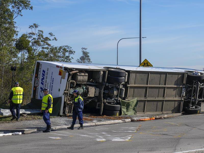 The Hunter Valley wedding bus crash killed 10 people and injured dozens in June 2023. (AP PHOTO)
