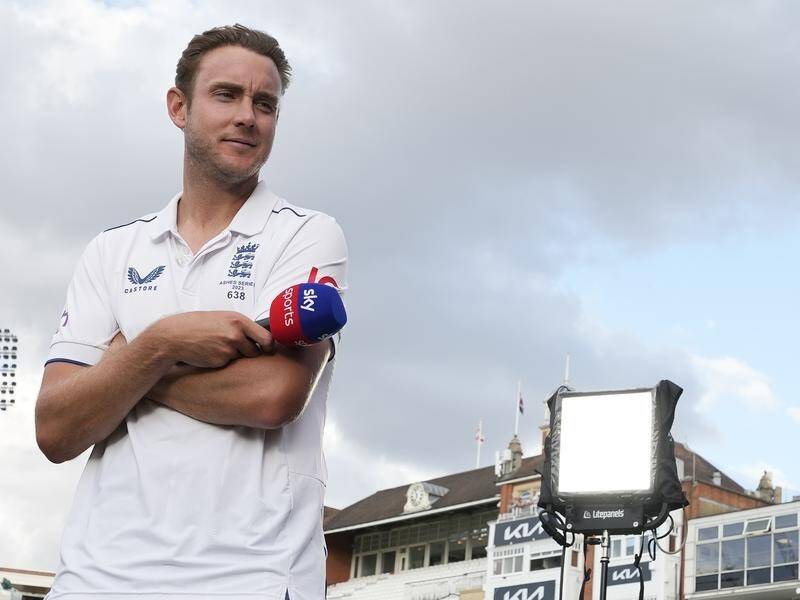 Stuart Broad after announcing his retirement from cricket following the final Ashes Test. (AP PHOTO)