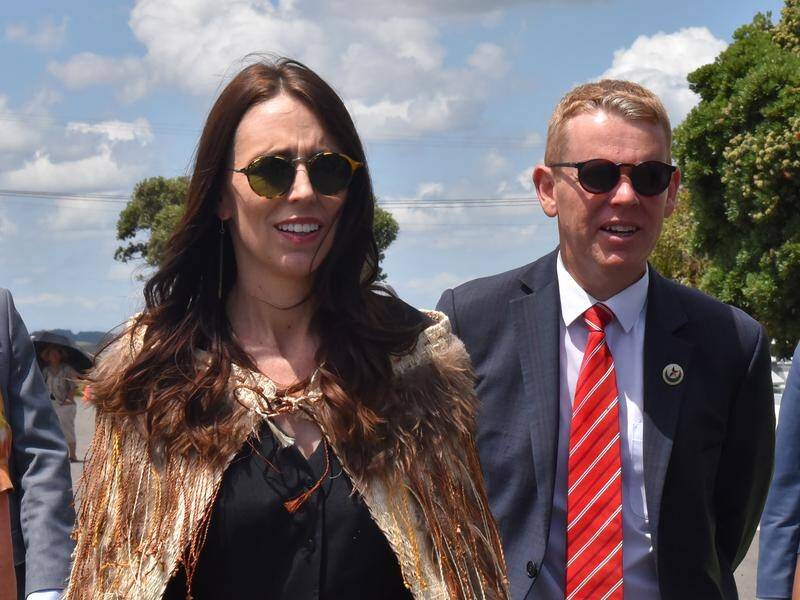 Jacinda Ardern and Chris Hipkins travelled to Ratana Pa for her final public event as NZ leader. (Ben McKay/AAP PHOTOS)