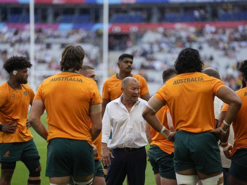 Eddie Jones will let the dust settle before devising a gameplan for the Wallabies' clash with Fiji. (AP PHOTO)