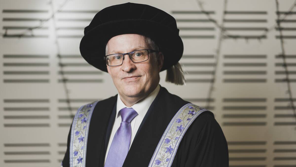 Paddy Nixon at his investiture as vice-chancellor of the University of Canberra. Picture by Dion Georgopoulos