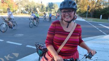 Pedal Power's Ilaria Catizone on the bike protest. Picture by Steve Evans