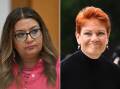 Senator Mehreen Faruqi is suing Senator Pauline Hanson over alleged racial discrimination. (Lukas Coch / Jono Searle/AAP PHOTOS)
