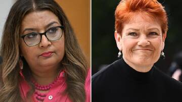 Senator Mehreen Faruqi will allege Senator Pauline Hanson engaged in racial discrimination. (Lukas Coch / Jono Searle/AAP PHOTOS)