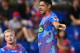 Dane Gagai led Newcastle with distinction in the Knights' 20-14 win over Wests Tigers. (Dan Himbrechts/AAP PHOTOS)