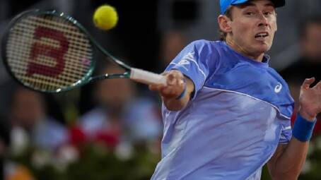 Alex de Minaur, the only Aussie left in the Italian Open singles, has reached the third round. (AP PHOTO)